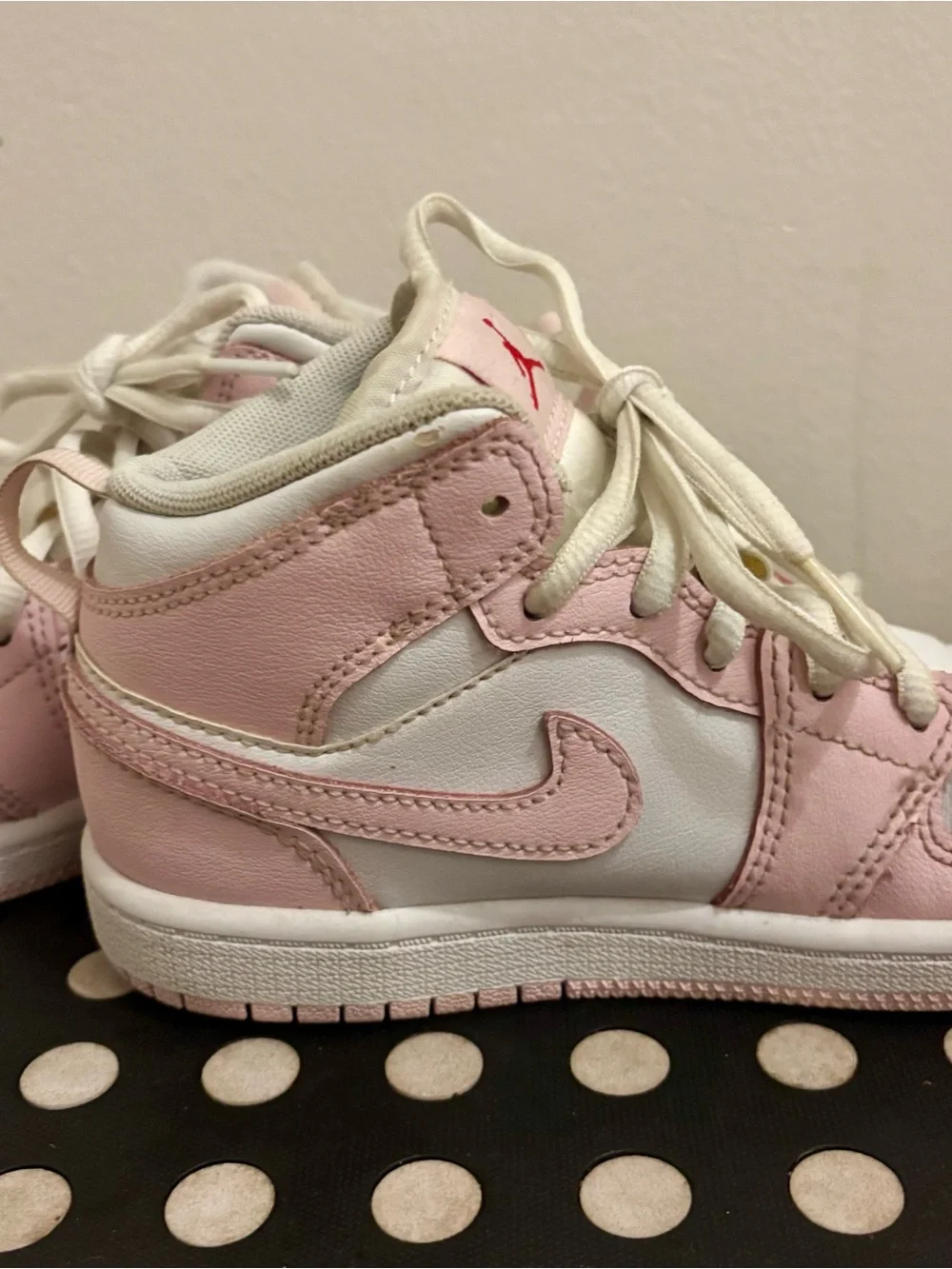 Nike Kids Pink and White High Top Sneakers